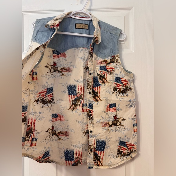 Legacy Falls For Her Western Rodeo Cowgirl Sleeveless Top Size large - Picture 9 of 13